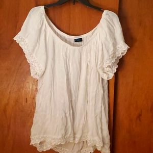 Off the shoulder white shirt